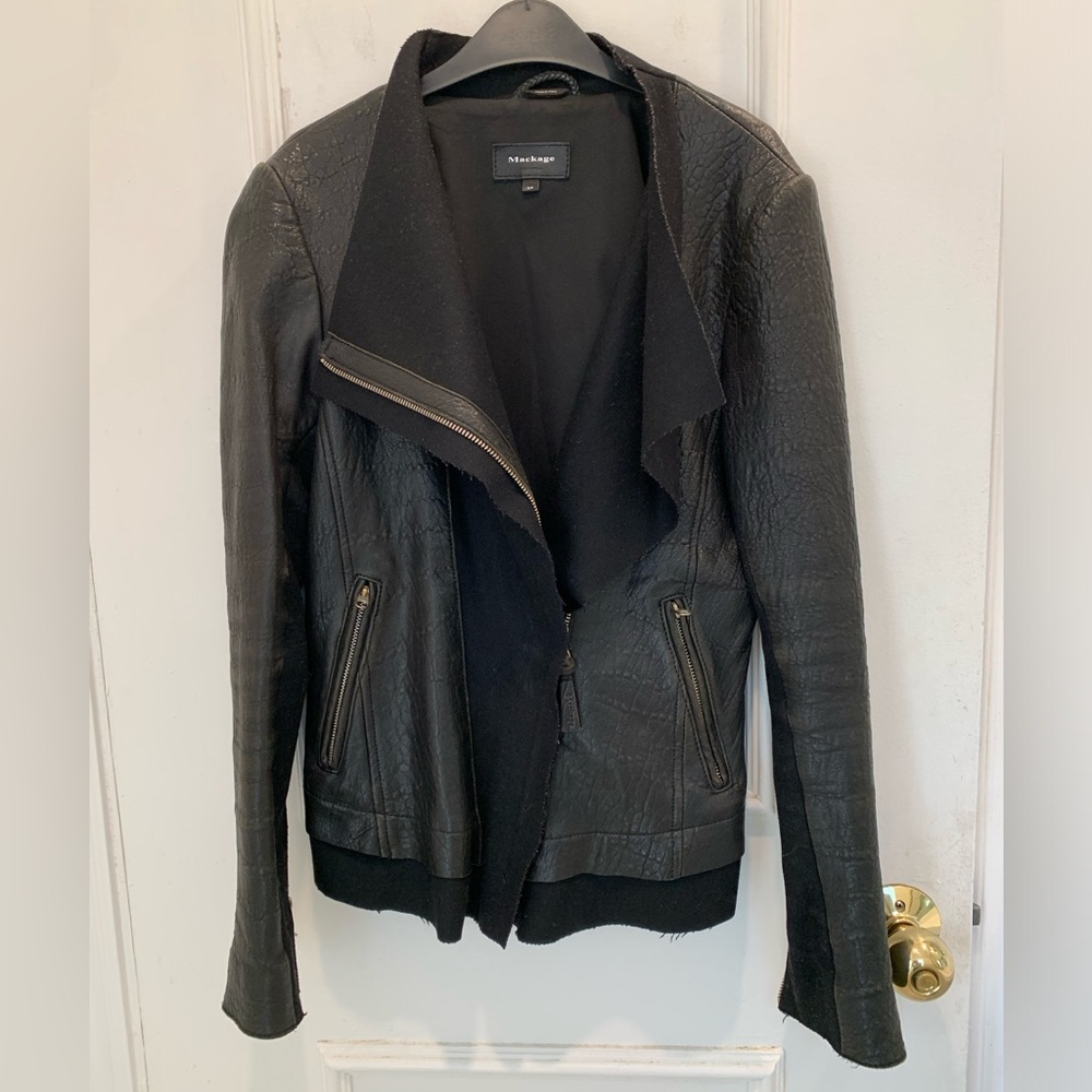 Mackage black lamb leather jacket. Size small